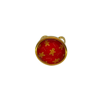 ring steel gold round gingerbread man